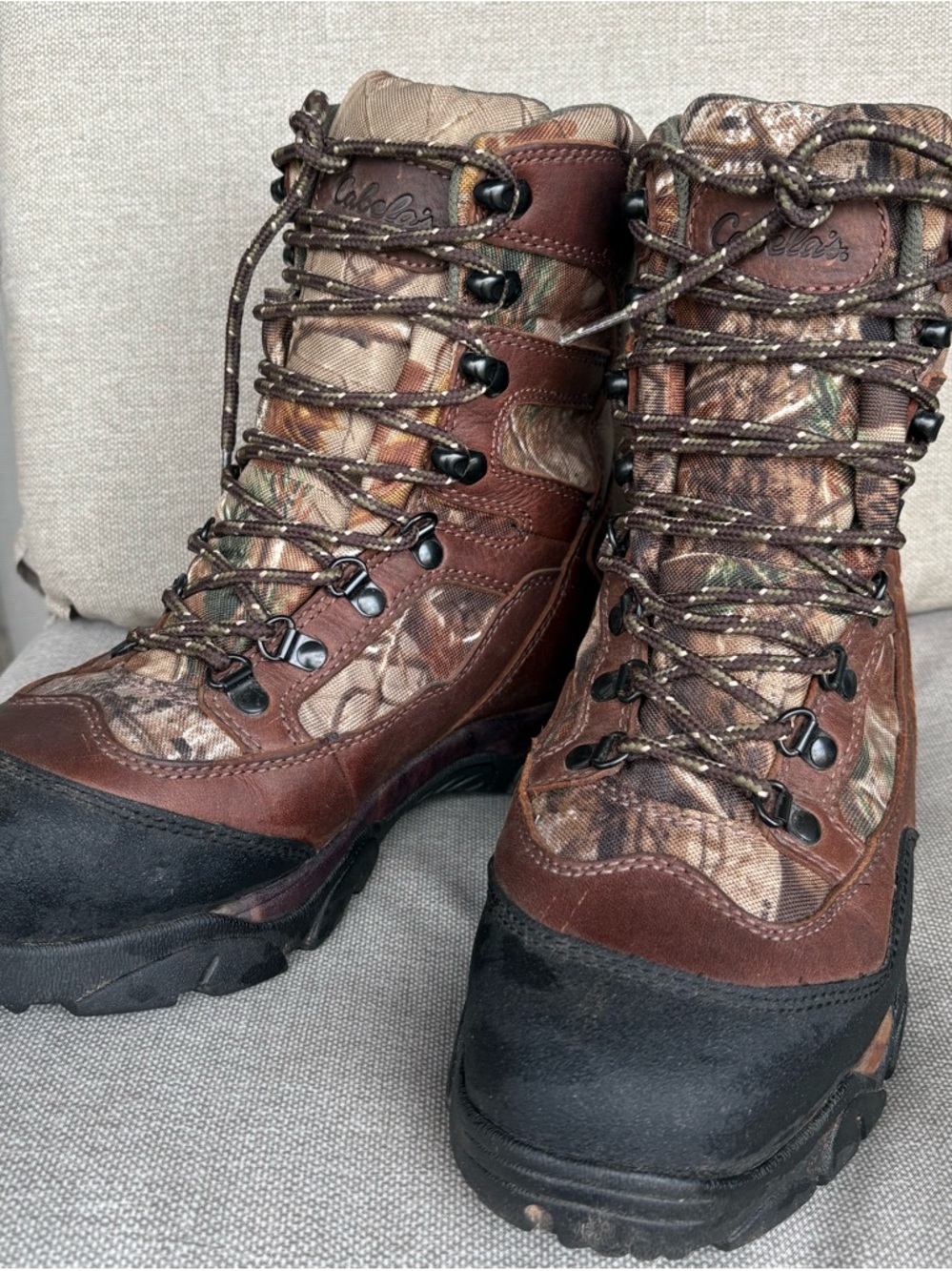 Cabela's Women’s Brown and Black Camouflage Hunting Boots Size 10